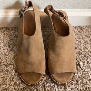 Madewell The Cary Sandal in Suede Heeled Open Toe Bootie Size 7 1/2